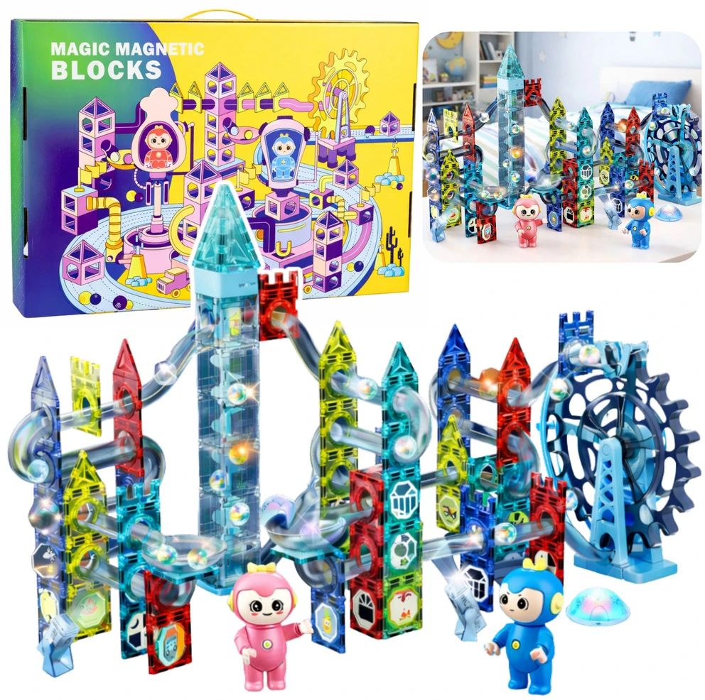 Lean Toys Magnetiniai blokeliai 118 vnt.