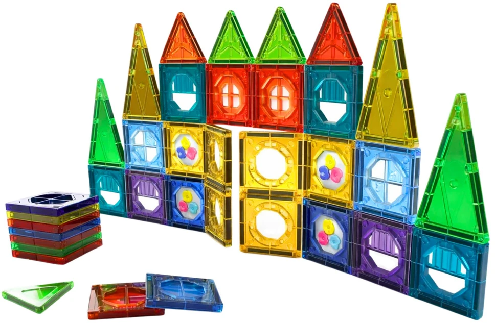 Lean Toys Magnetiniai blokai 56 vnt.