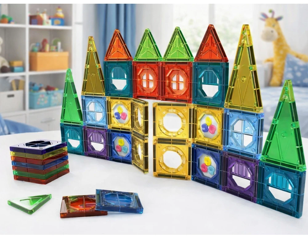 Lean Toys Magnetiniai blokai 56 vnt.