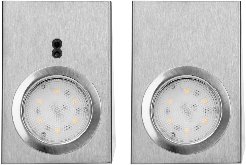 Orno Rinkinys MAKAN LED po spintele montuojamų šviestuvų komplektas 2W, 180lm, 4000K, su bekontakčiu jungikliu, INOX