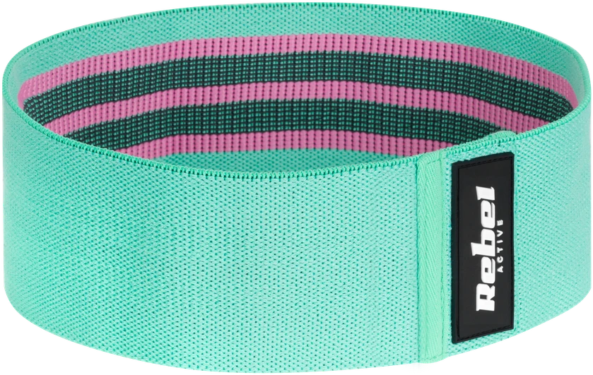 Medžiaginių mankštos juostų rinkinys - Mini Band M, 27-55 kg, 3 medžiaginės juostos, REBEL ACTIVE