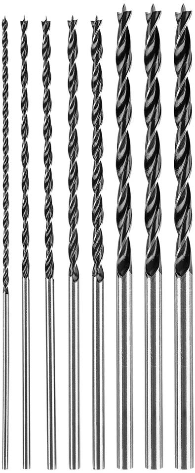 Grąžtas Zestaw Rinkinys Medienos grąžtų rinkinys, prailgintas: 4, 5, 6, 7, 8, 10, 12 x 300 mm, 7 vnt.