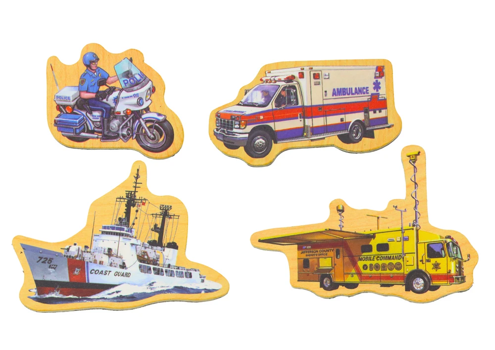 Lean Toys Medinių Magnetų Rinkinys su Transporto Priemonėmis, 20 vnt.