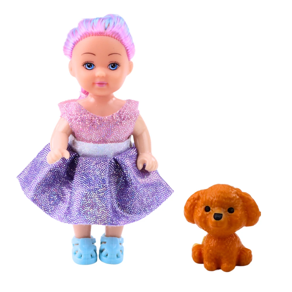 Lean Toys Lėlė su dviaukšte lova ir šuneliu