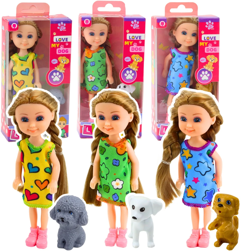 Lean Toys Lėlė su šuniuku 14.5cm
