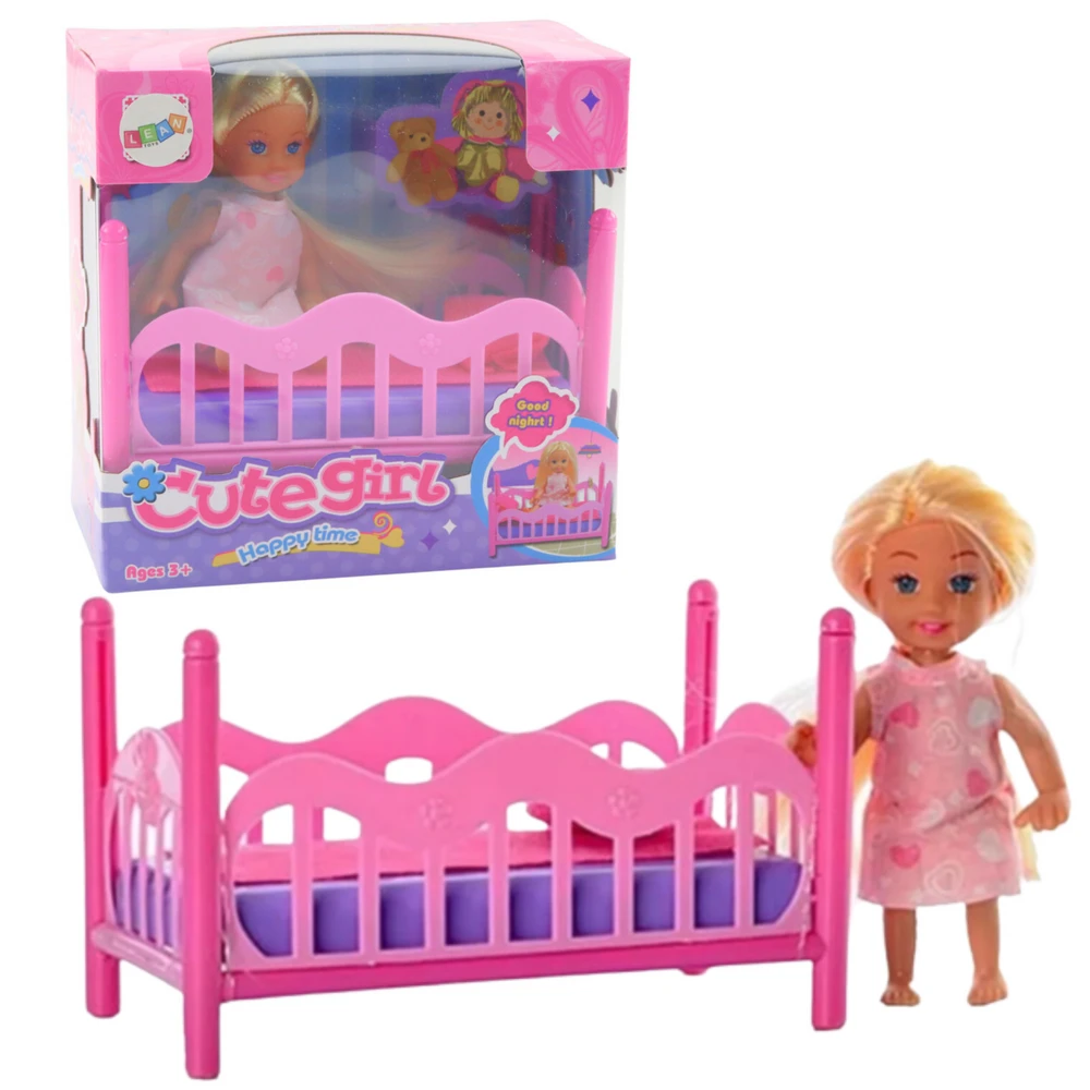 Lean Toys Žavus lėlės ir lovytės rinkinys