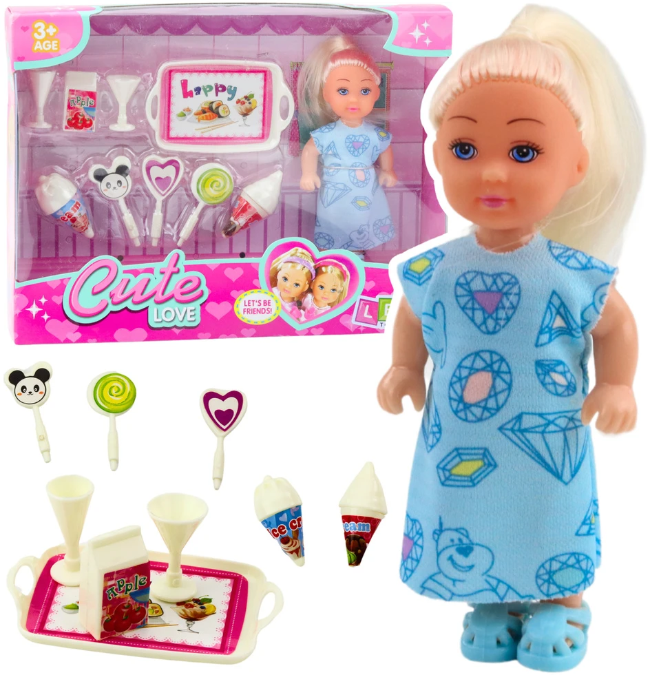 Lean Toys Lėlės rinkinys su saldžiais aksesuarais 12 cm