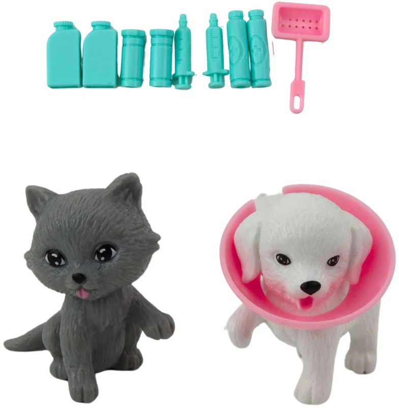 Lean Toys Veterinarijos žaislų rinkinys su lėle ir gyvūnais