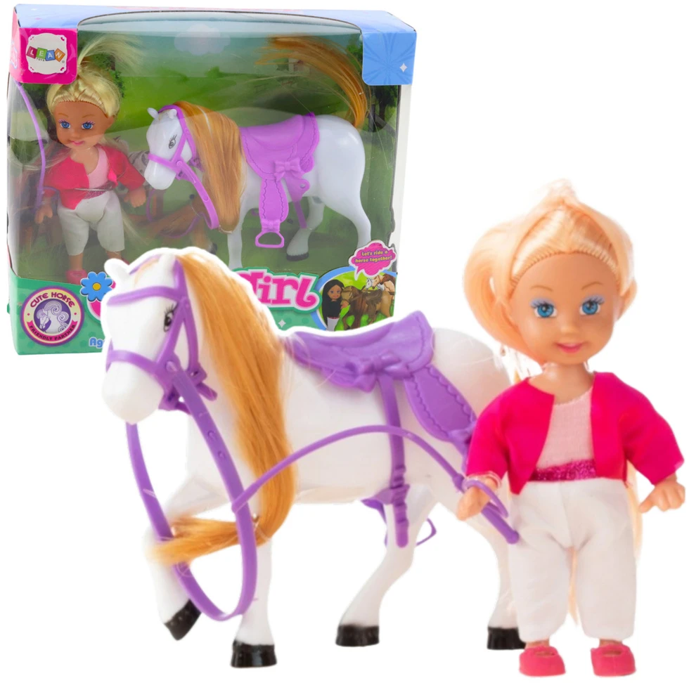 Lean Toys Žavingas lėlės ir arklio rinkinys