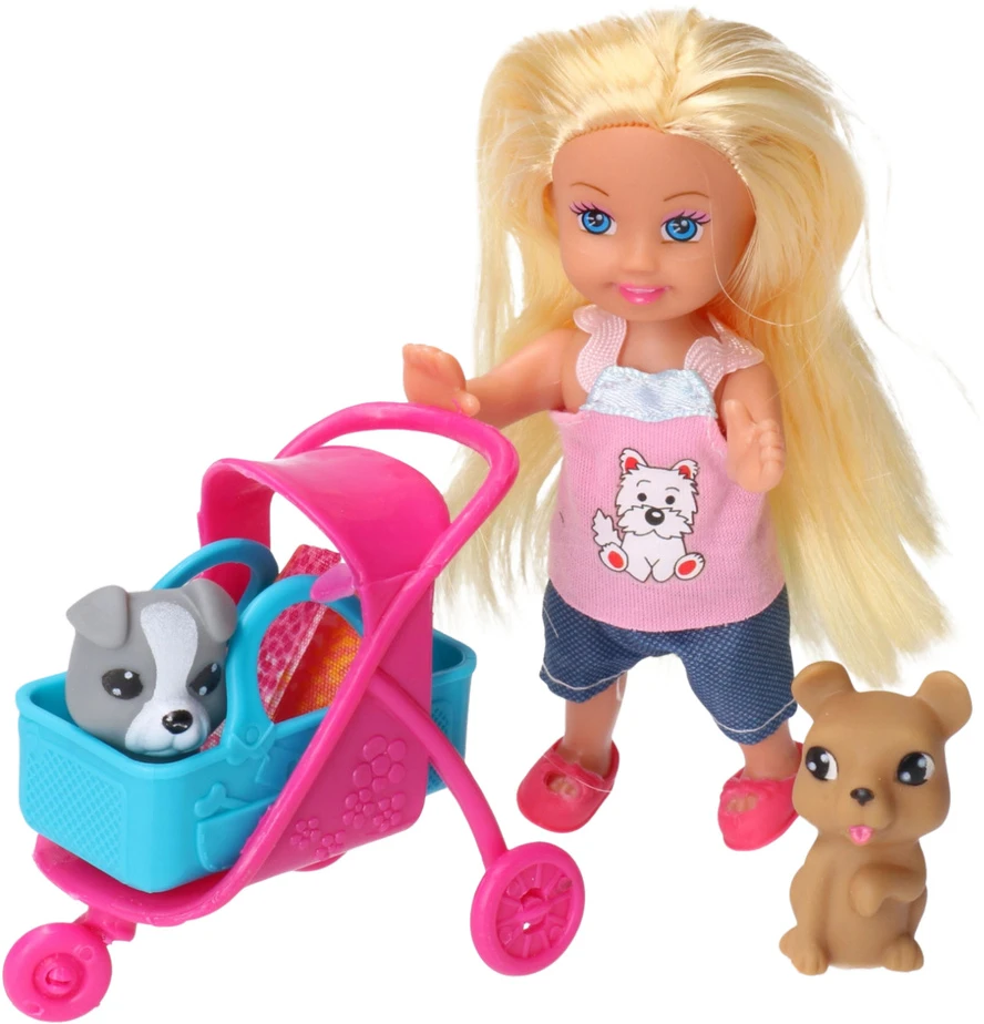 Lean Toys Žavus lėlės rinkinys su šuniukais