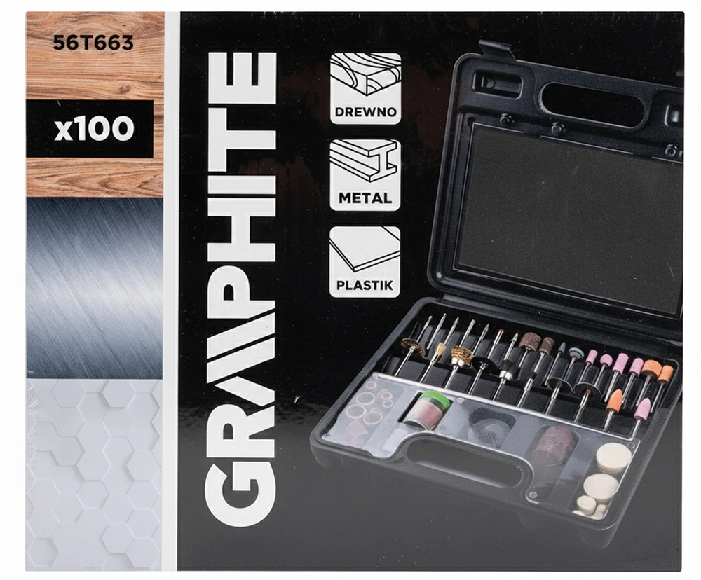 Graphite Rinkinys Mini malūnėlio priedų rinkinys, 100 vnt.