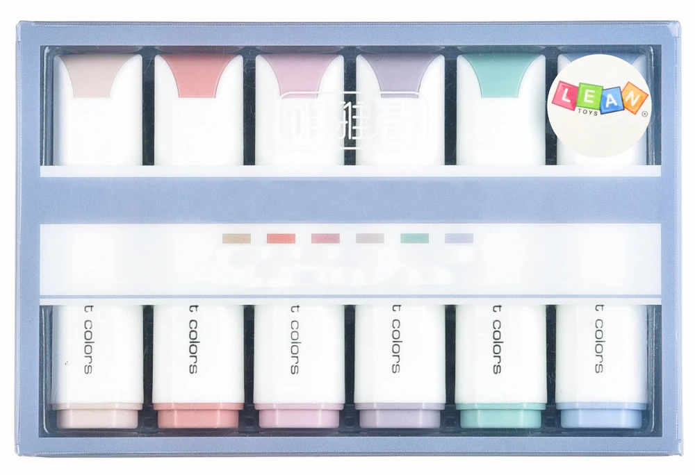 Lean Mini žymeklių rinkinys, pastelinių spalvų, 6 vnt.