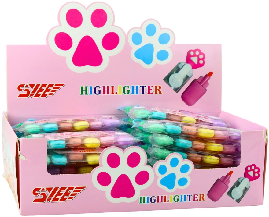 Lean Mini žymeklių rinkinys su letenėlės segtuku, 6 vnt, 8 cm
