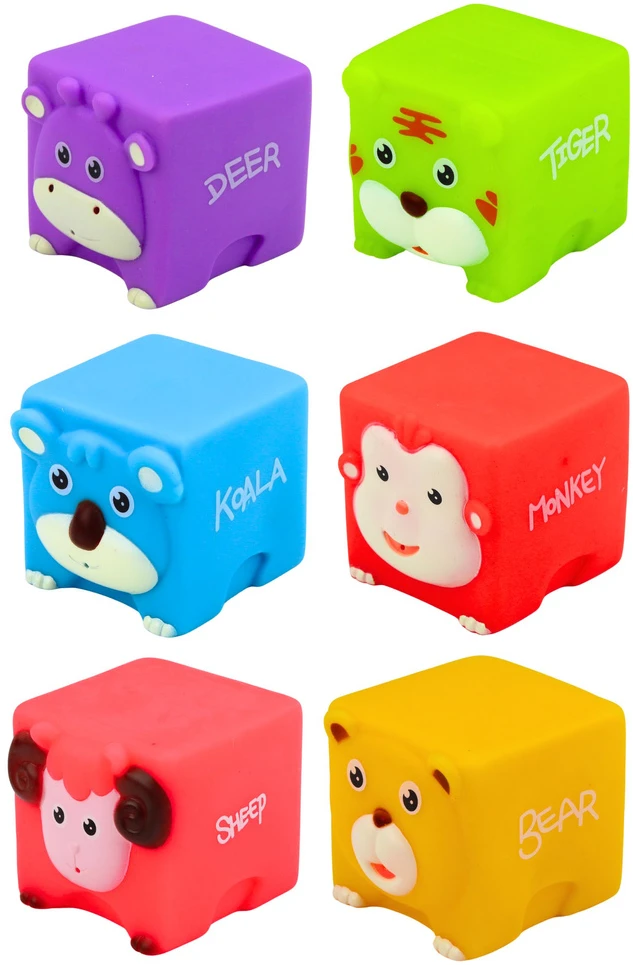 Lean Toys Guminės kaladėlės 6 vnt.