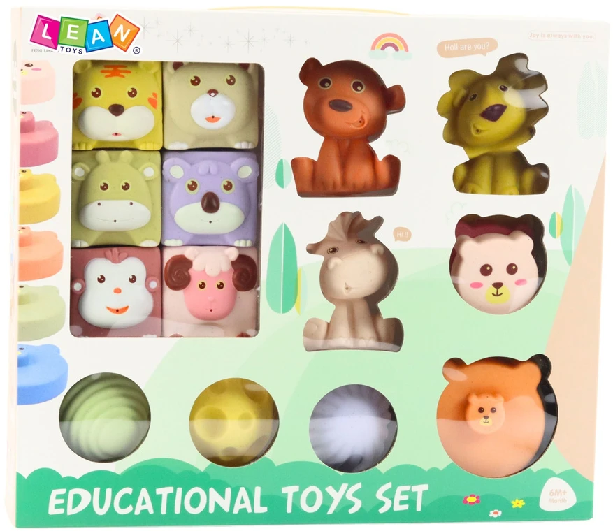 Lean Toys Minkštos sensorinės kaladėlės 18 vnt.