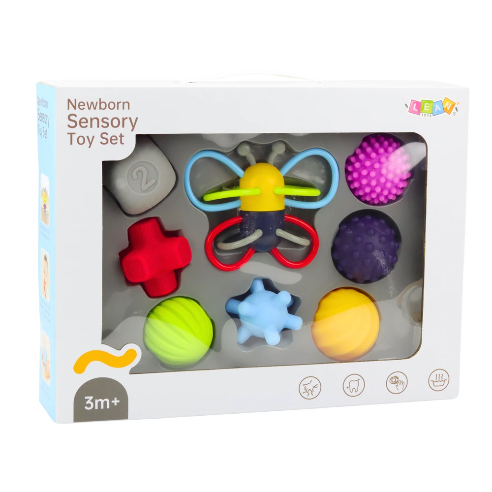 Lean Toys Sensorinių kamuoliukų rinkinys kūdikiams