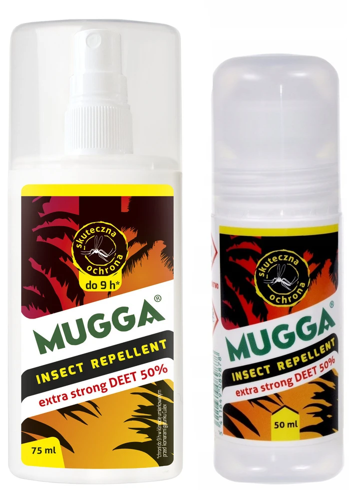 Zestaw Rinkinys Mugga Strong Purškiklis + Roll On 50% Deet Mugga rinkinys