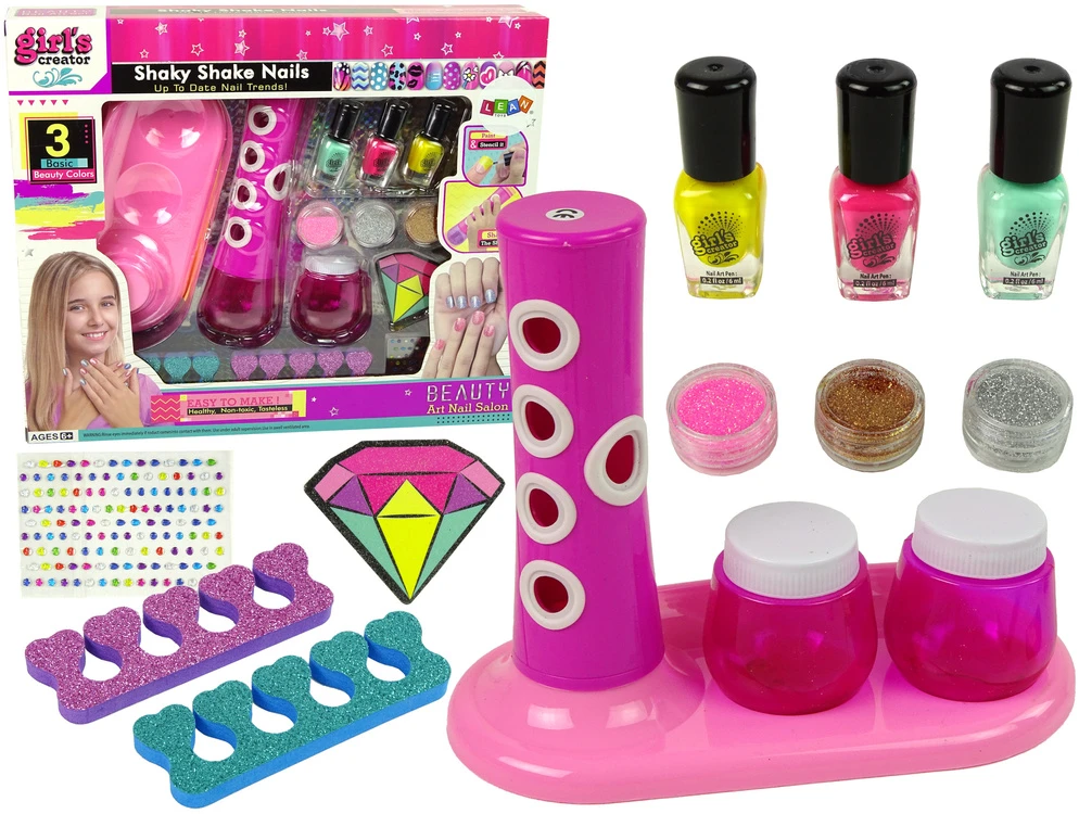 Lean Toys Nagų dažymo rinkinys vaikams Glitter Dispenser