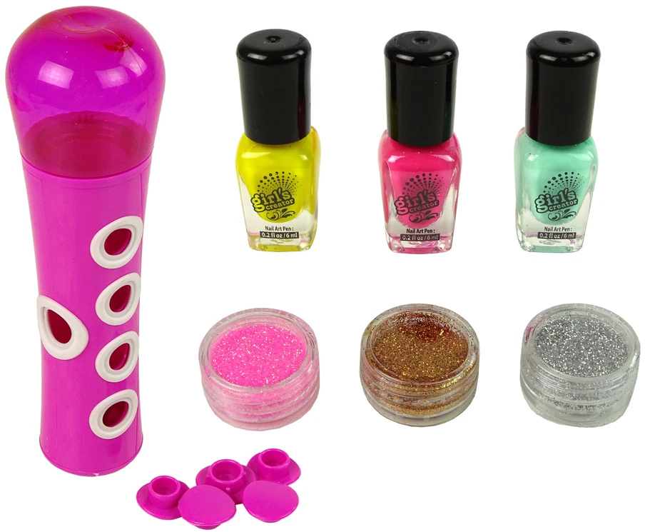Lean Toys Nagų dažymo rinkinys vaikams Glitter Dispenser
