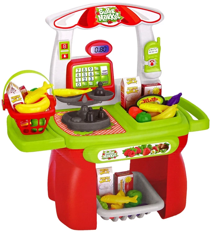 Lean Toys Vaikų prekybos centras LeanToys su kasos aparatu