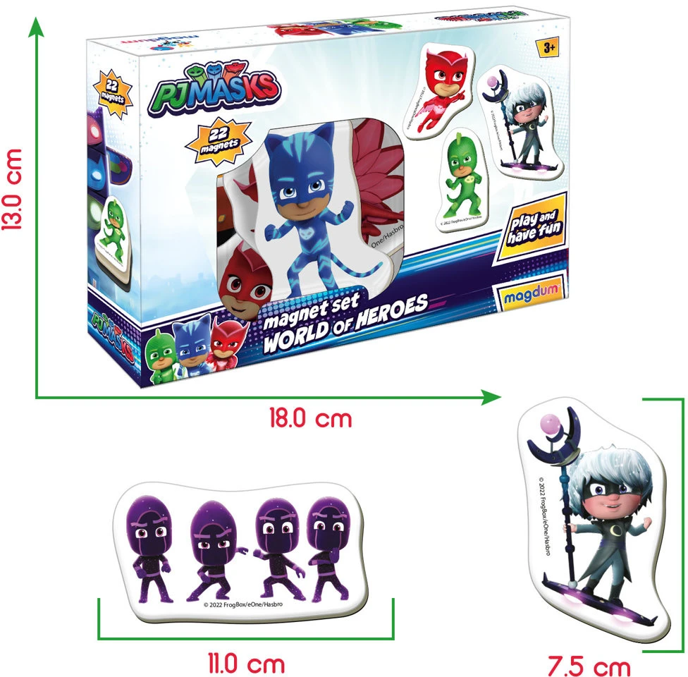 Lean Toys Magnetinių lipdukų rinkinys PJ Masks, 22 vnt.