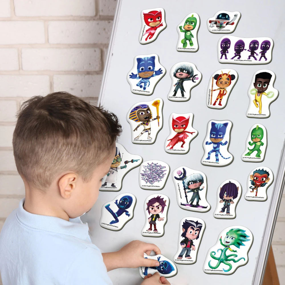 Lean Toys Magnetinių lipdukų rinkinys PJ Masks, 22 vnt.