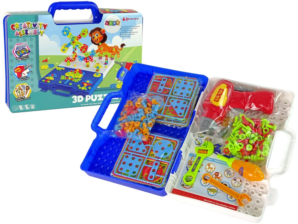 Lean Toys 3D Dėlionė lagaminėlyje su atsuktuvu, 450 dalių