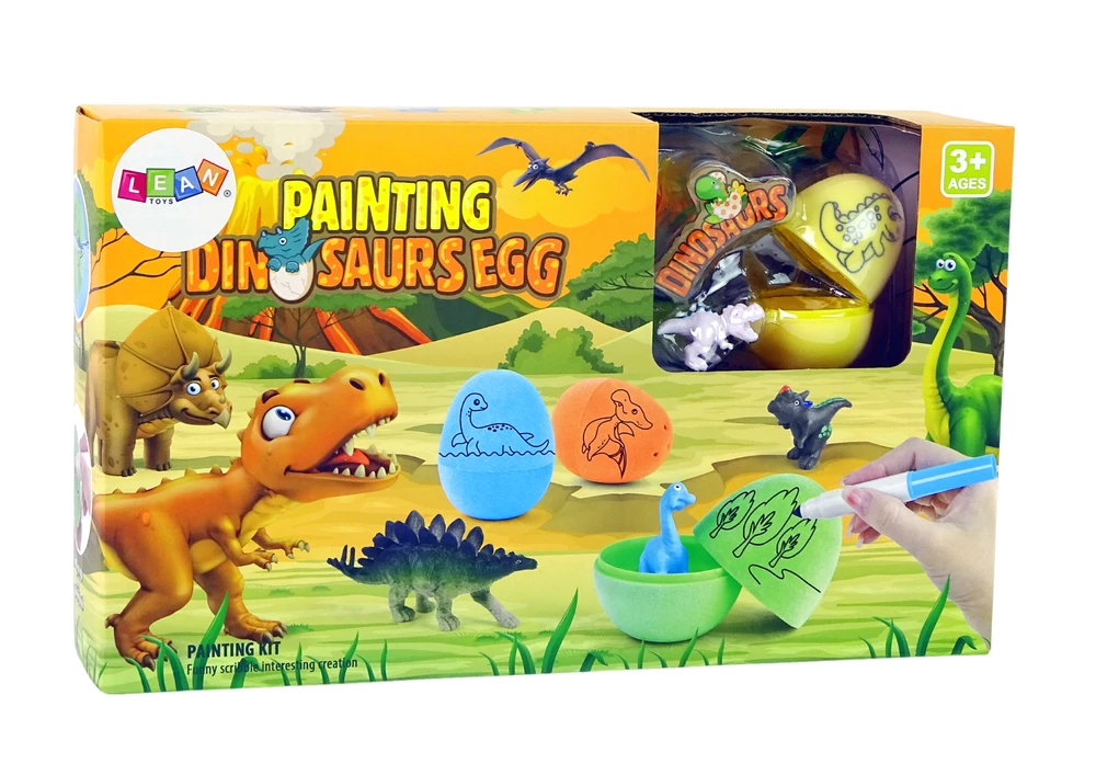 Lean Toys Kūrybinis Dinozaurų kiaušinių dažymo rinkinys LeanToys