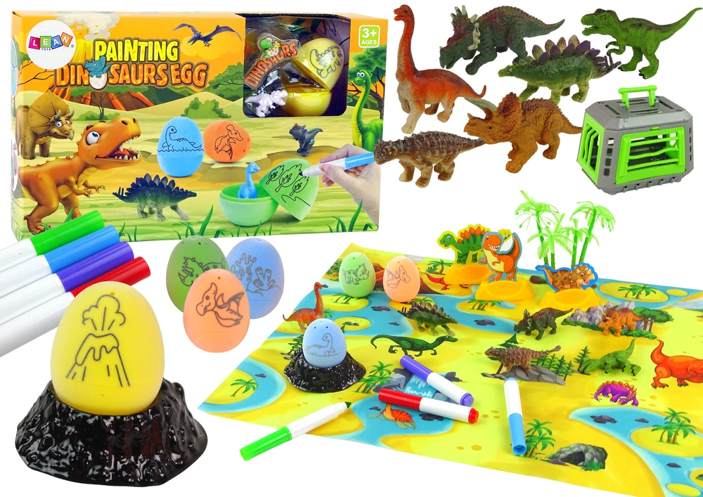 Dinozaurų kūrybinis rinkinys Lean Toys