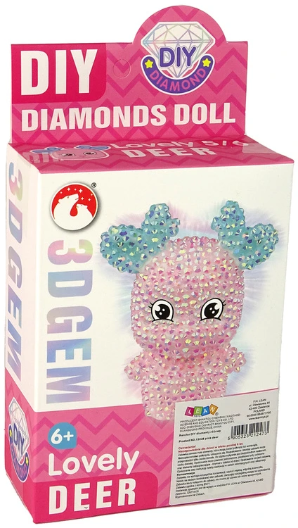 Lean Toys Kūrybinis rinkinys Diamond Reindeer 3D, rožinis