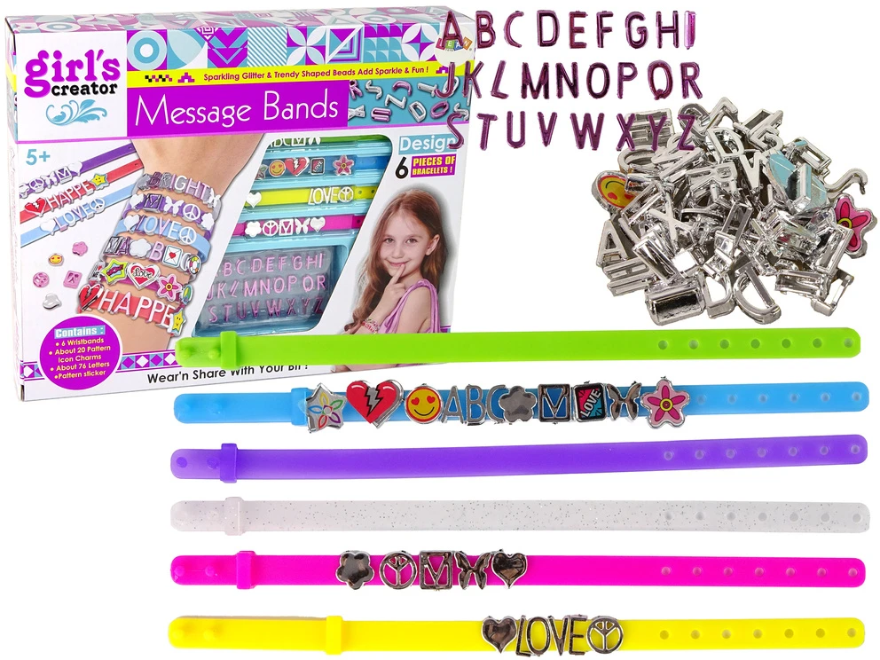 Lean Toys Kūrybinis LeanToys DIY raidžių apyrankių rinkinys