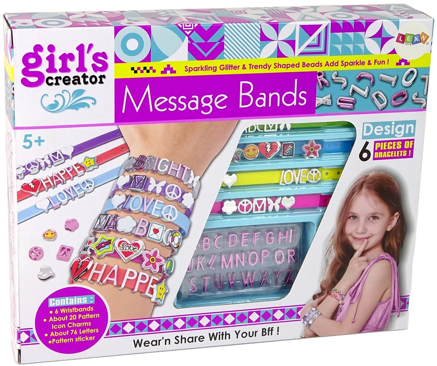 Lean Toys Kūrybinis LeanToys DIY raidžių apyrankių rinkinys