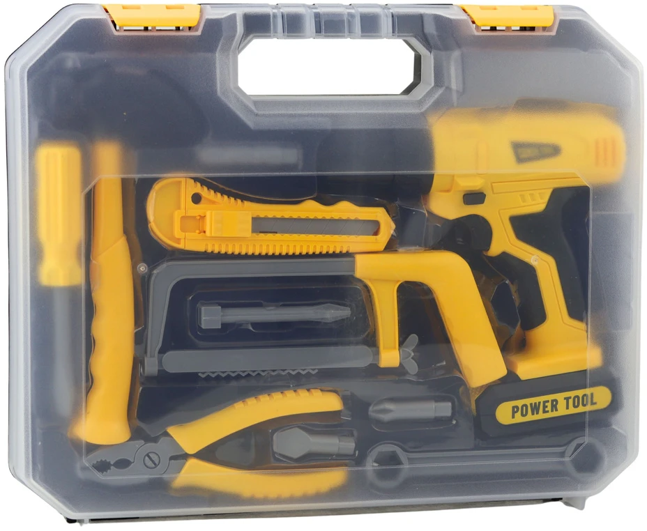 Lean Toys 12 dalių įrankių rinkinys su gręžtuvu ir dėklu