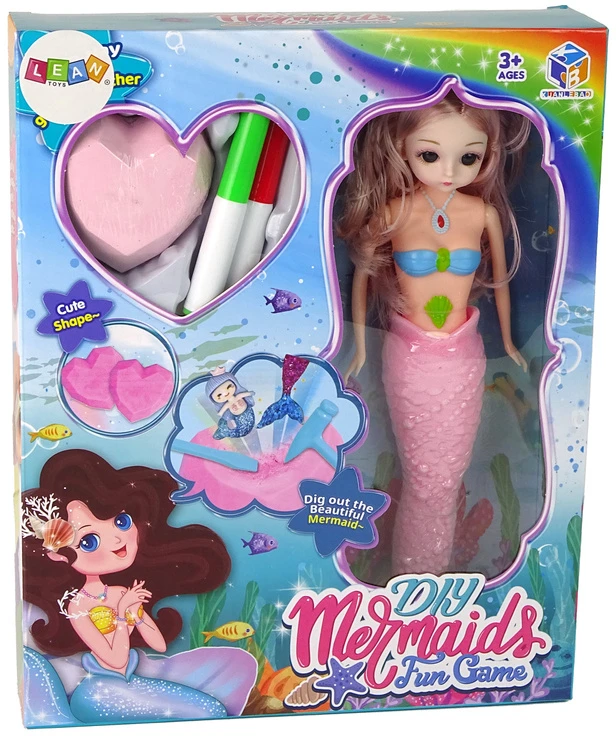 Lean Toys Komplektas lobiai ir kasinėjimai Diy Sirena, rožinis