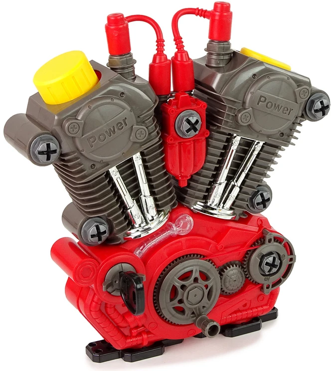 Didelis mechaninis variklis su priedais Lean Toys