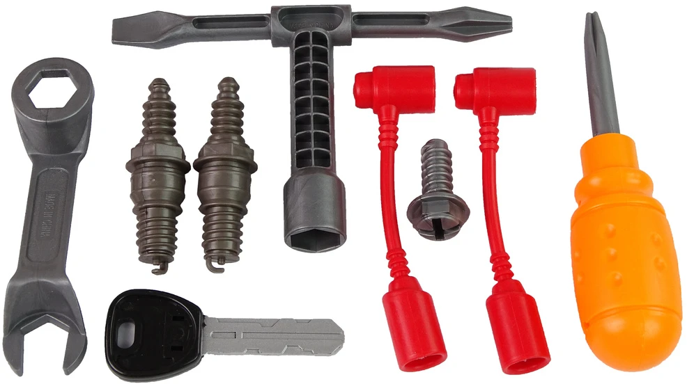 Didelis mechaninis variklis su priedais Lean Toys