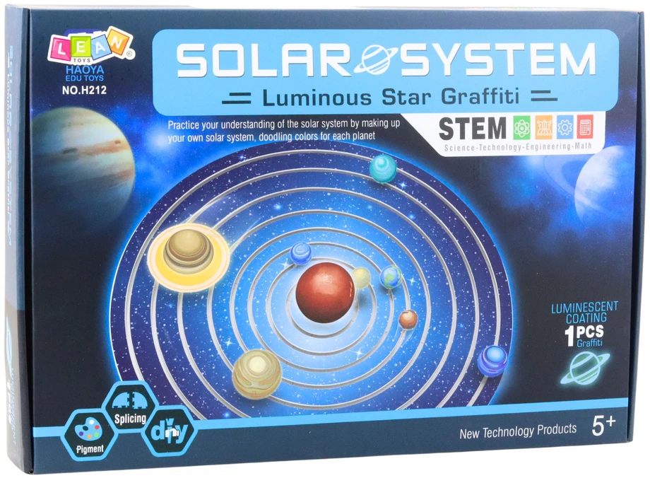 Lean Toys Saulės sistemos modelis su šviečiančiu efektu