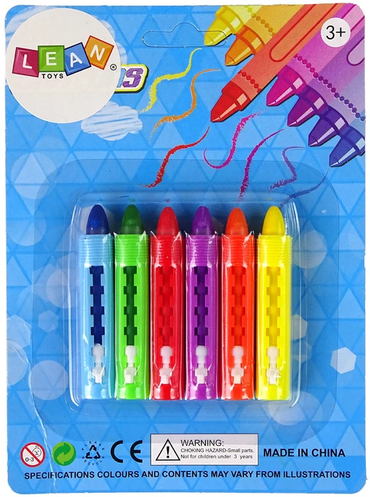 Lean Toys Kreidelių rinkinys vaikams Crayon, 6 vnt.