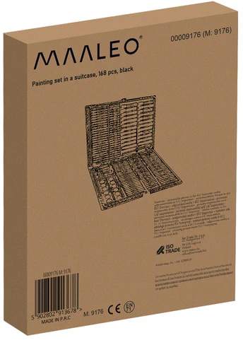 Zestaw Maaleo Tapybos rinkinys lagamine, 168 vnt, juodas