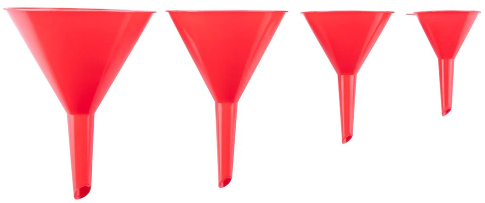 Top Tools Plastikinių piltuvėlių rinkinys 4 vnt f 50, 75, 95, 115mm