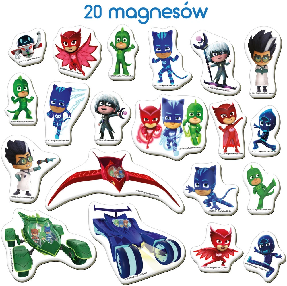 Lean Toys Magnetinių lipdukų rinkinys Pj Masks, 20 vnt.