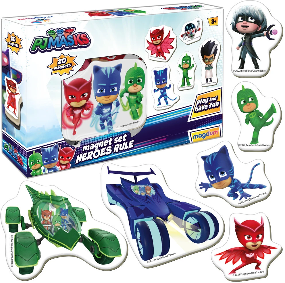 Lean Toys Magnetinių lipdukų rinkinys Pj Masks, 20 vnt.