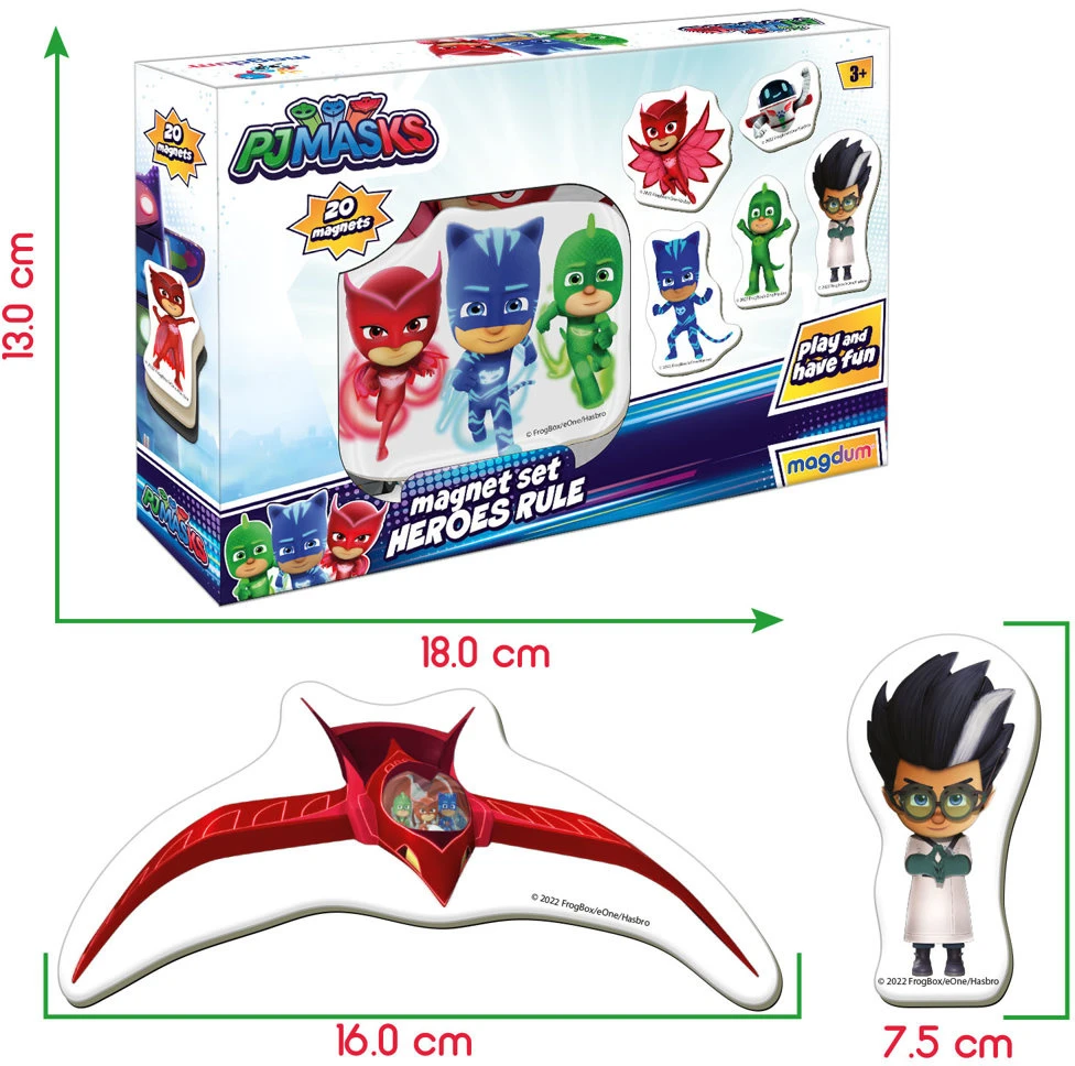 Lean Toys Magnetinių lipdukų rinkinys Pj Masks, 20 vnt.