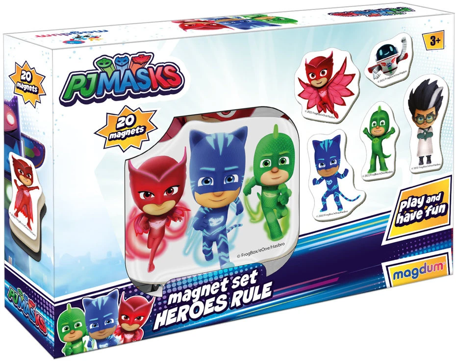 Lean Toys Magnetinių lipdukų rinkinys Pj Masks, 20 vnt.
