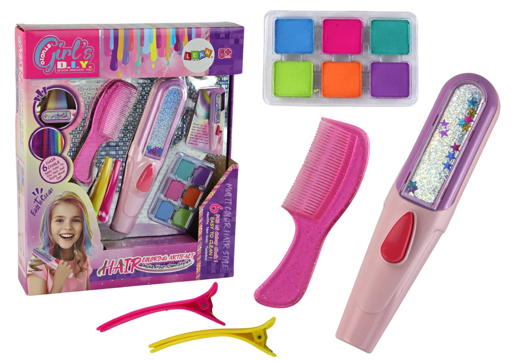 Lean Toys Plaukų priežiūros rinkinys vaikams LeanToys Hair Painting Set Beauty Set Accessories, 1 vnt.