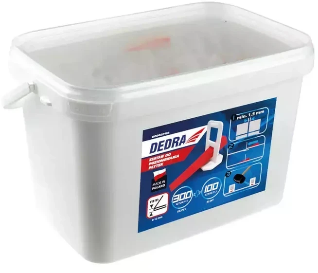 Dedra Plyteliu lyginimo rinkinys 300spraustuku100pleitu 5L kibirelyje
