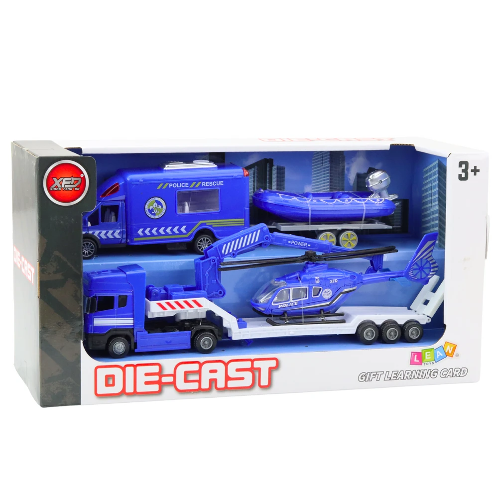 Lean Toys Policijos gelbėjimo transporto priemonių rinkinys