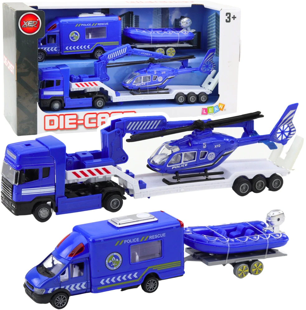 Lean Toys Policijos gelbėjimo transporto priemonių rinkinys