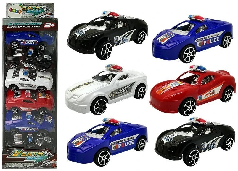 Policijos automobilių rinkinys Lean Toys
