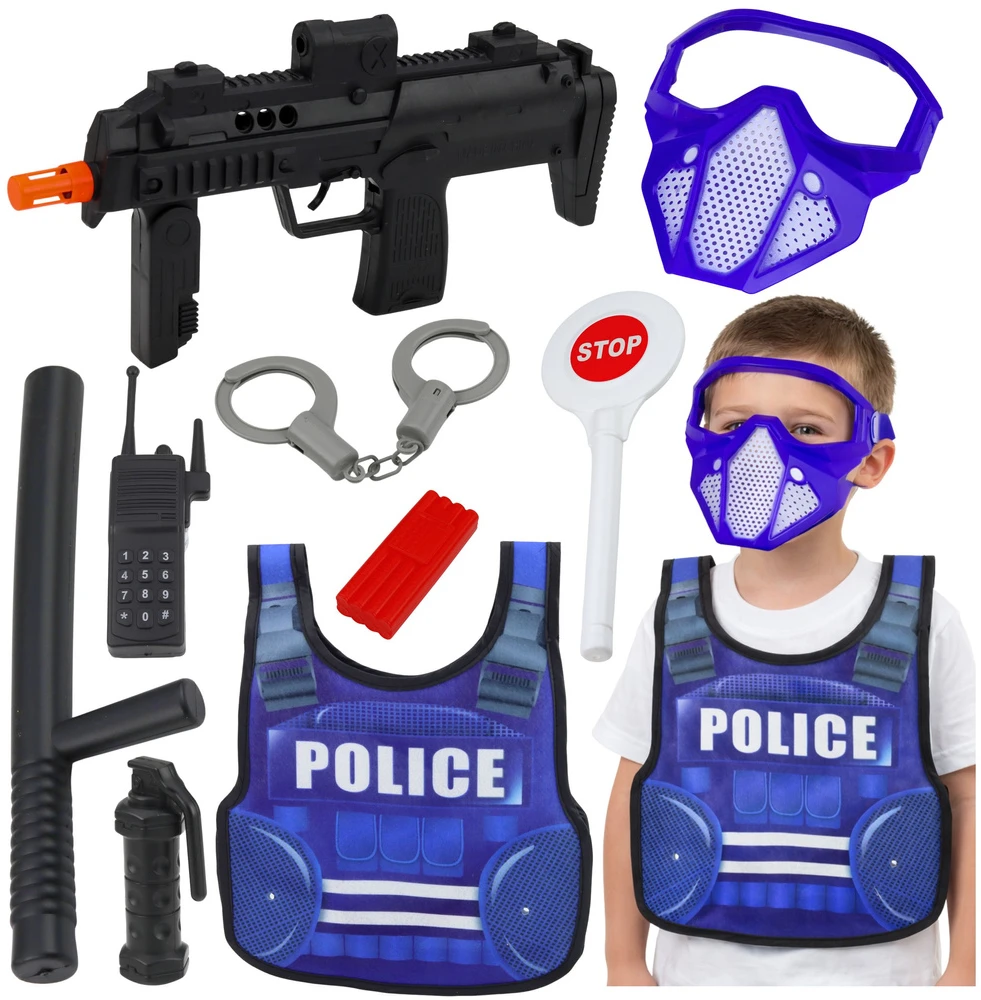 Lean Toys Policijos rinkinys (mėlyna, juoda)